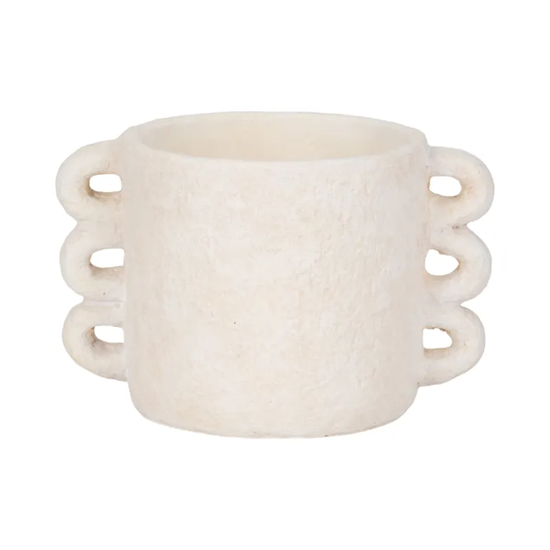 10\" Arch Handle Planter, White