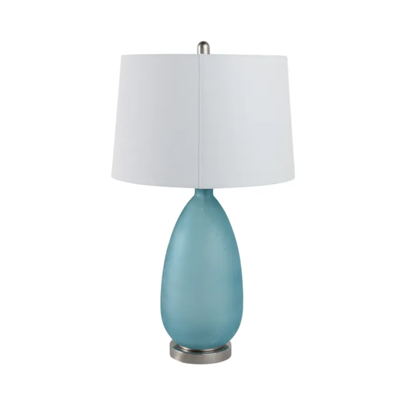 29x17\" Frosted Glass Table Lamp, Blue