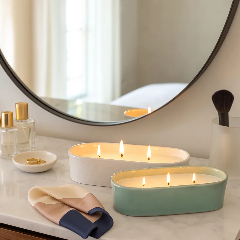 S/2 10x4\" 19 Oz Grapefruit&ginger Oval Cndle,multi