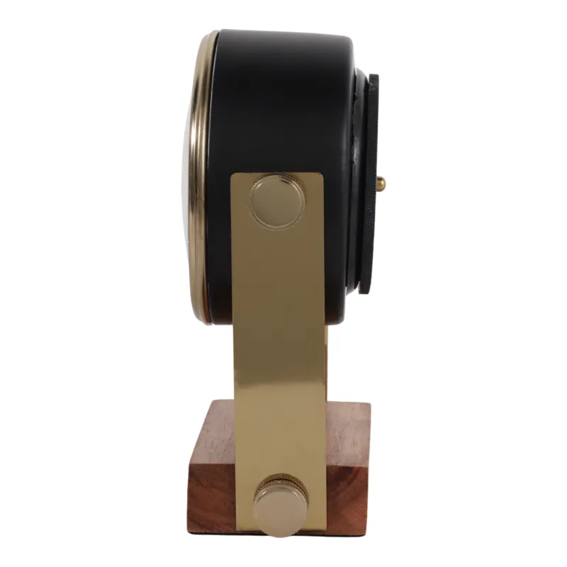 7x5\" Round Clock On Wood Base, Multi