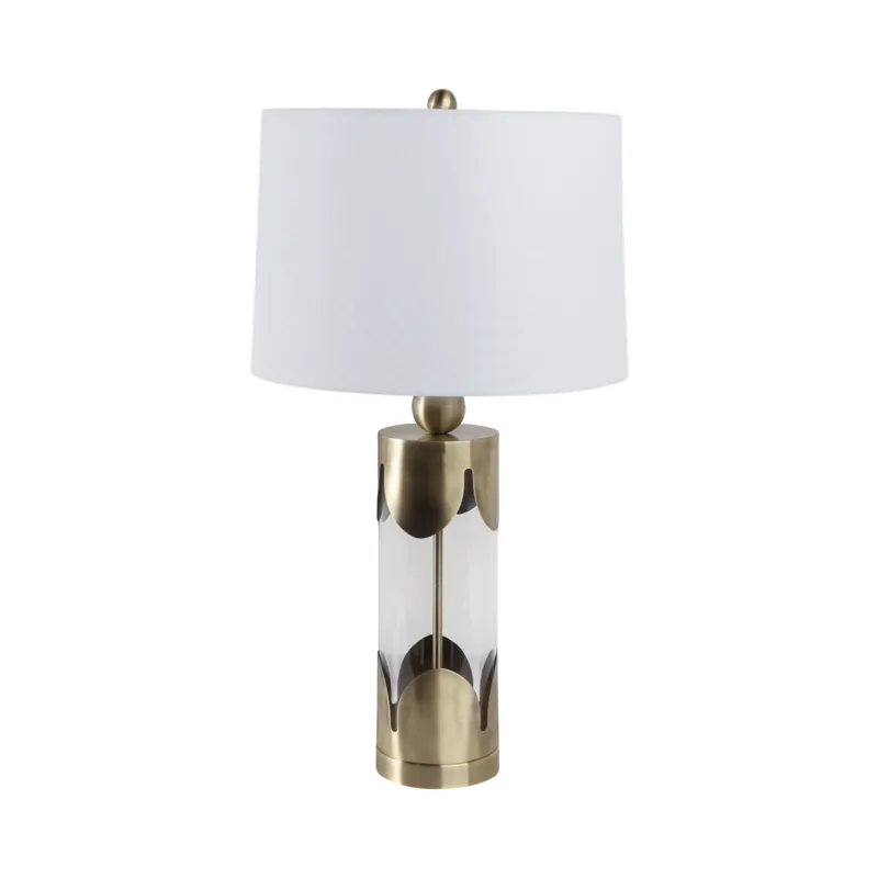 30x16\" Scallop Border Lamp, Gold