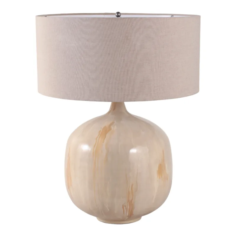 28x22\" Metal Base Table Lamp, Ivory