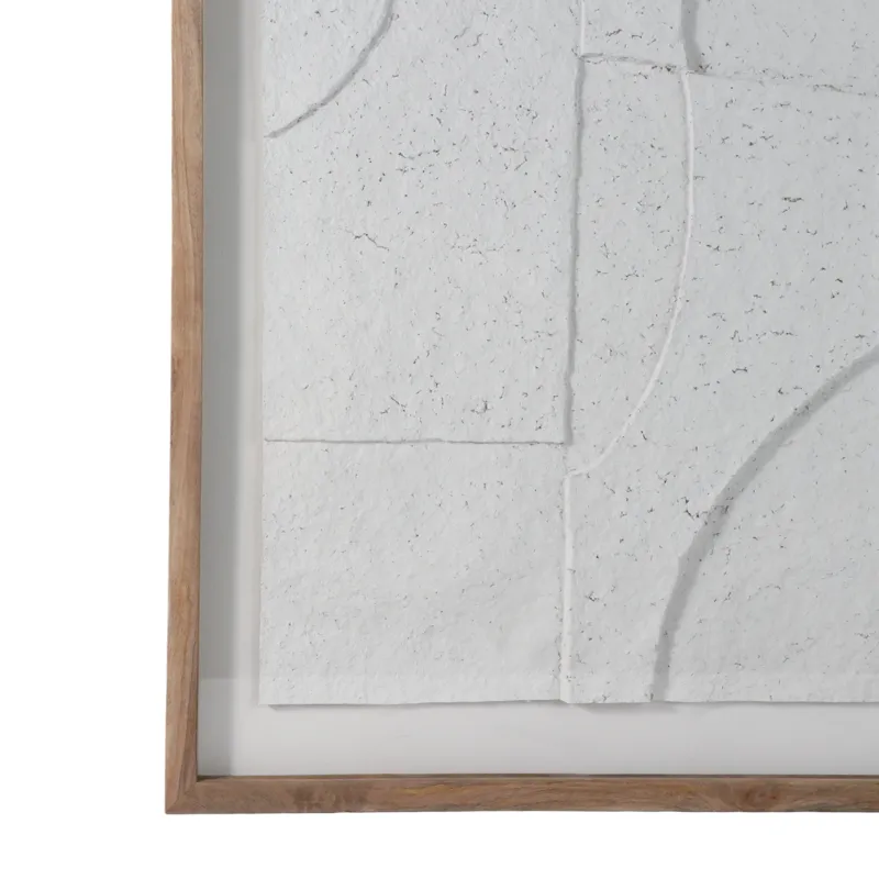 39x47" Paper Mache Wall Art W/wooden Frame /glass