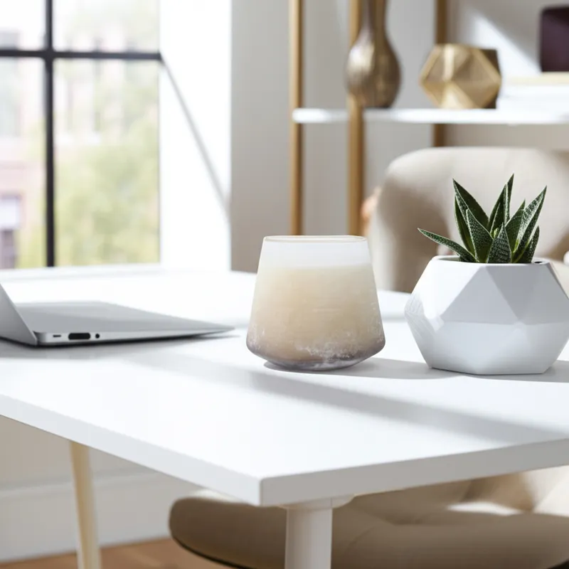 5\" 14 Oz White Gardenia Ombre Glass Candle, Multi