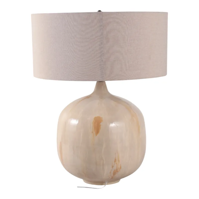 28x22\" Metal Base Table Lamp, Ivory