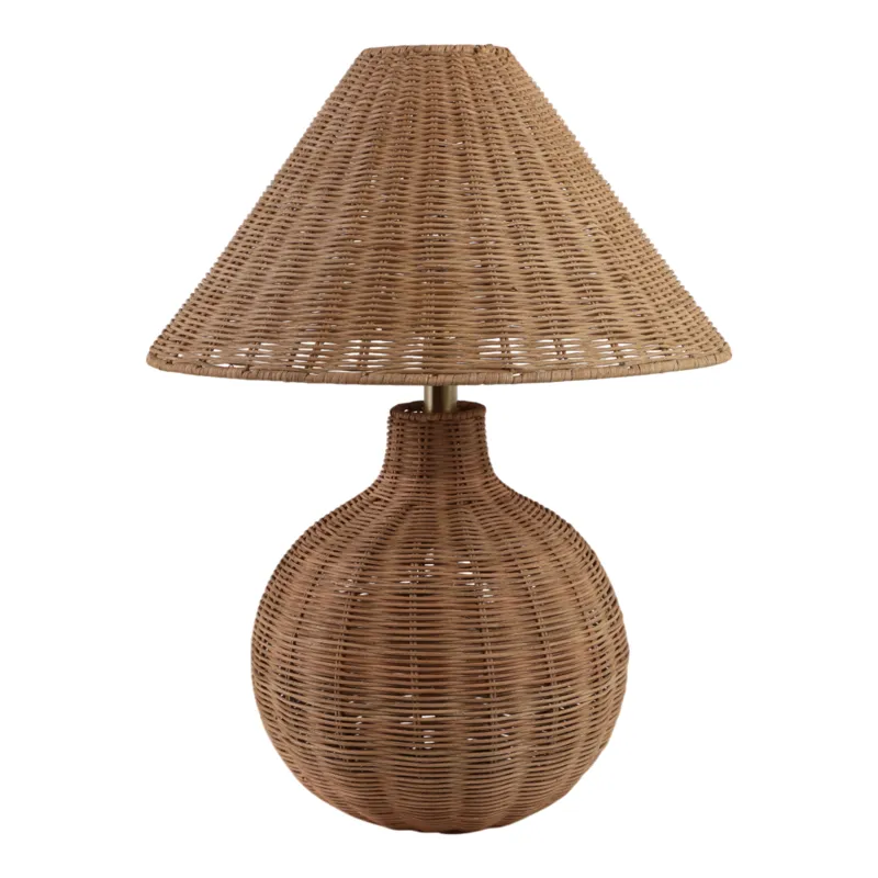 23x20\" Woven Rattan Table Lamp, Natural