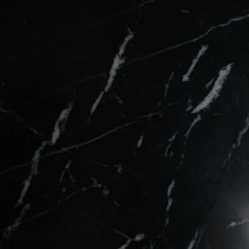 18x18 Marble Inlay Rnd Accent Table, Blk/wht