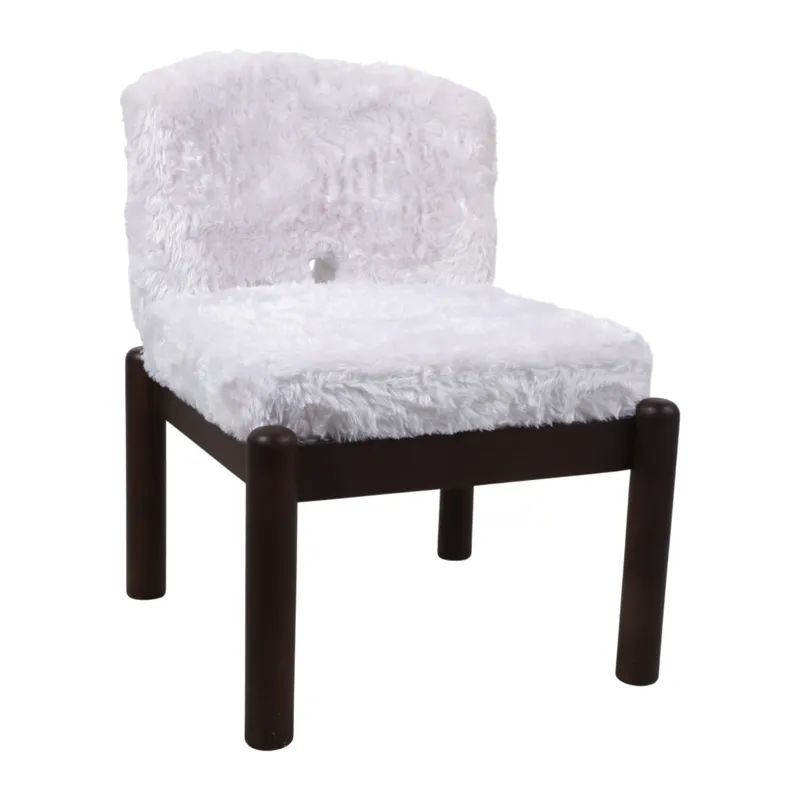 35x29" Faux Fur Accent Chair, White