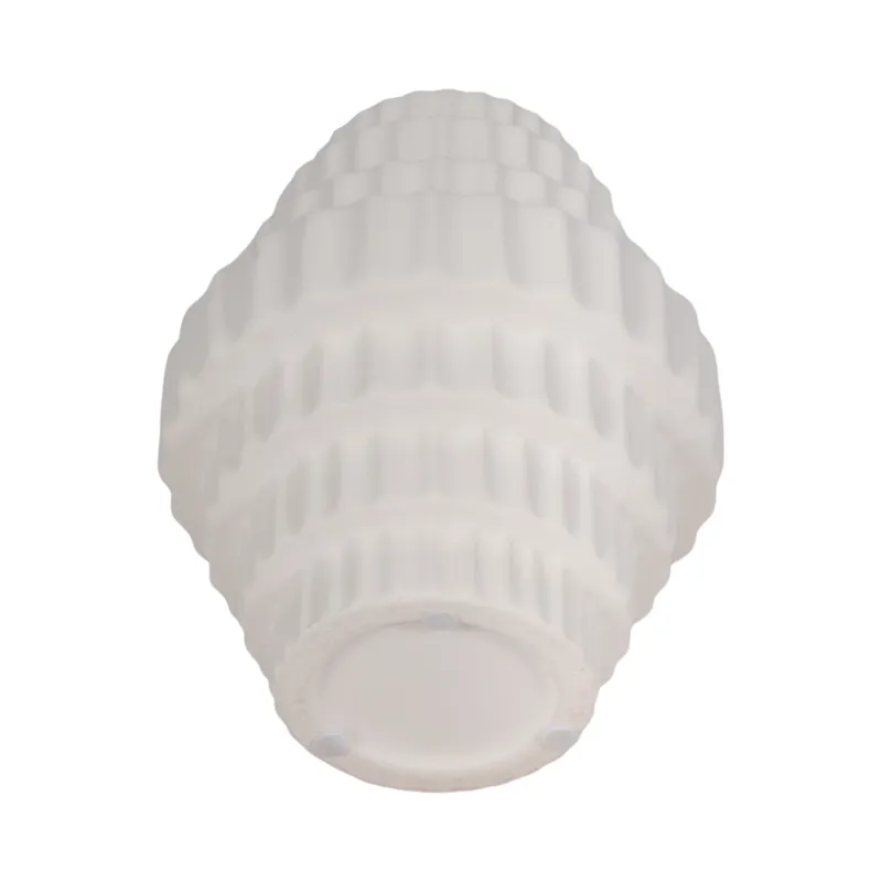 8\" Textured Staggered Vase, White