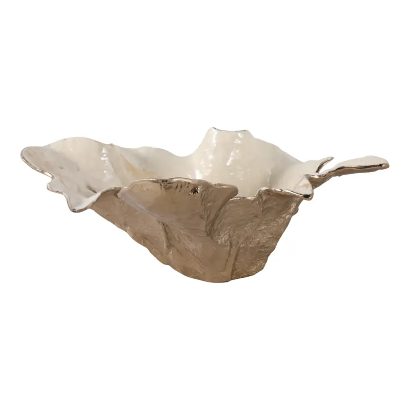 21x20\" Free-form Metal Bowl, Tan Multi