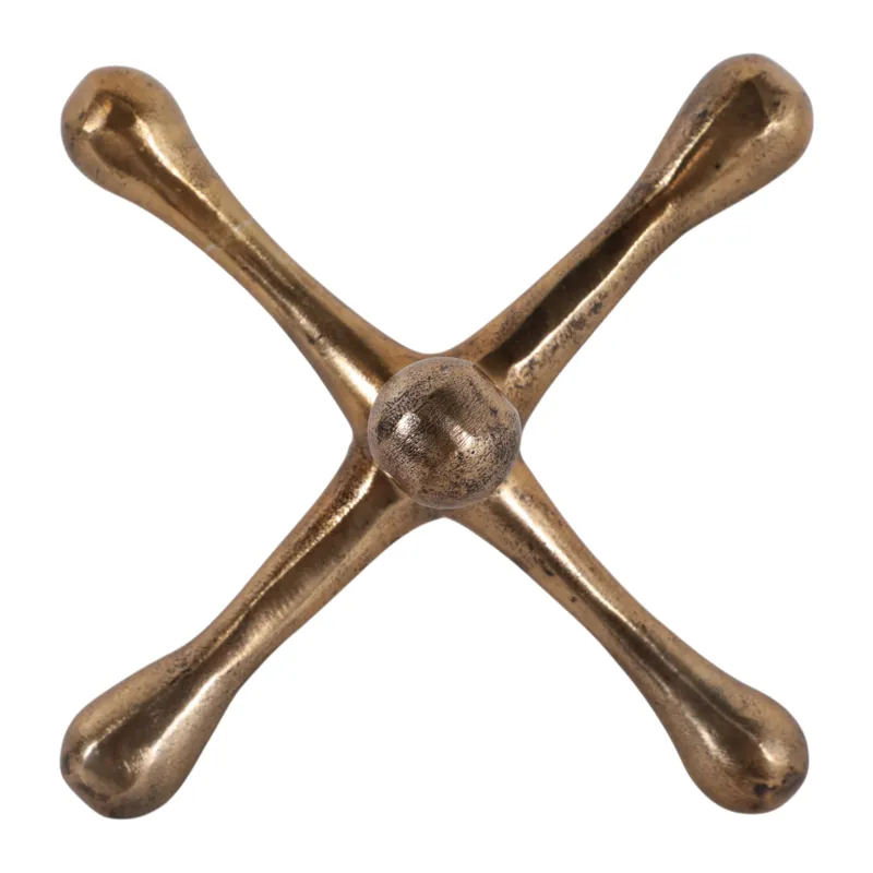 9x9\" Metal Jack Object, Antique Brass