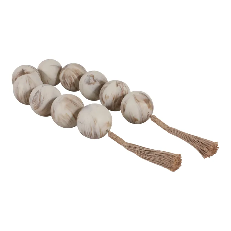 46x3\" Marbled Bead Garland, Brown/ivory