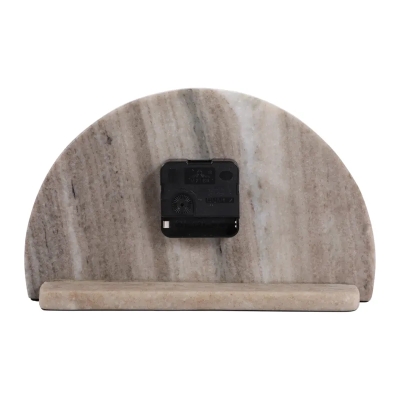 10x6\" Half Dome Marble Clock, Beige