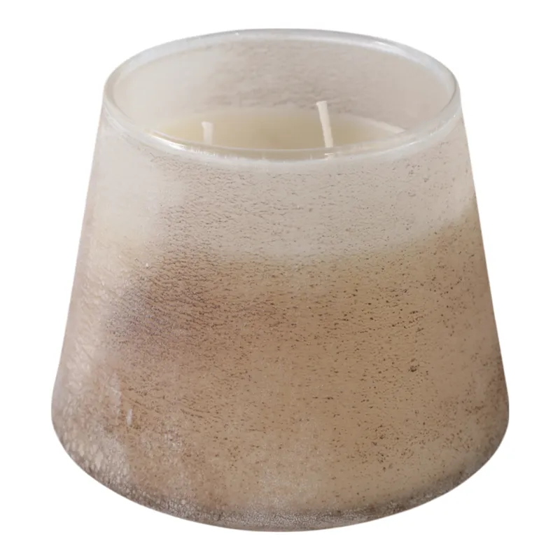5\" 14 Oz White Gardenia Ombre Glass Candle, Multi