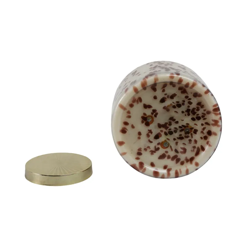 9\" 180 Oz Cinnamon Speckle Lidded Candle, Brown/go