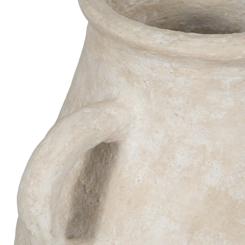 32\" Paper Mache Jug With Handles, White