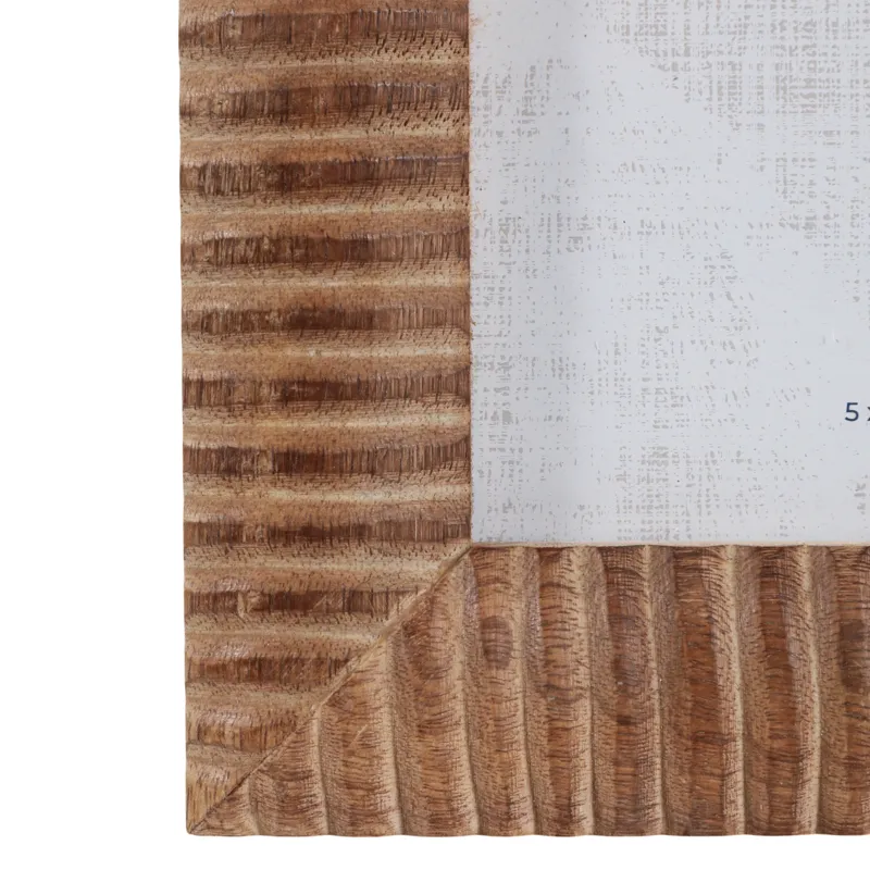 5x7" Ribbed Wood Arch Photo Frame, Natural