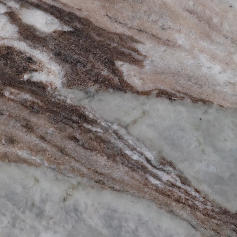 18x14\" Mrble Top Inlay Wood Accent Table,ivry/brwn