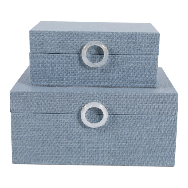 Ec S/2 7/9" Box W/ Ring Detail, Denim Blue