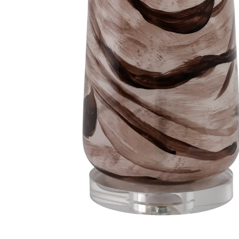 29x17" Swirled Glass Table Lamp, Brown