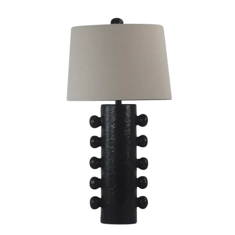 31\" Tall Knobby Table Lamp, Black