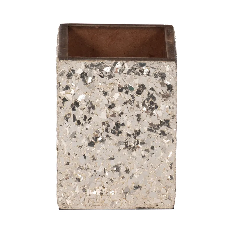 3x4 Crackle Pencil Cup, Champagne