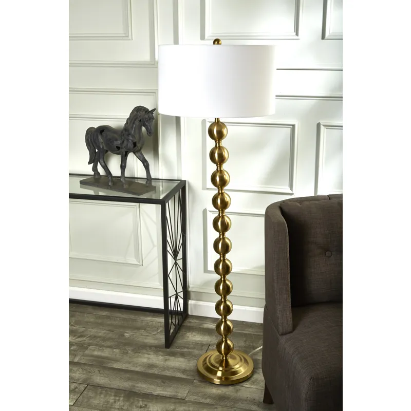 Metal 57" Stacked Ball Floor Lamp, Gold - Kd