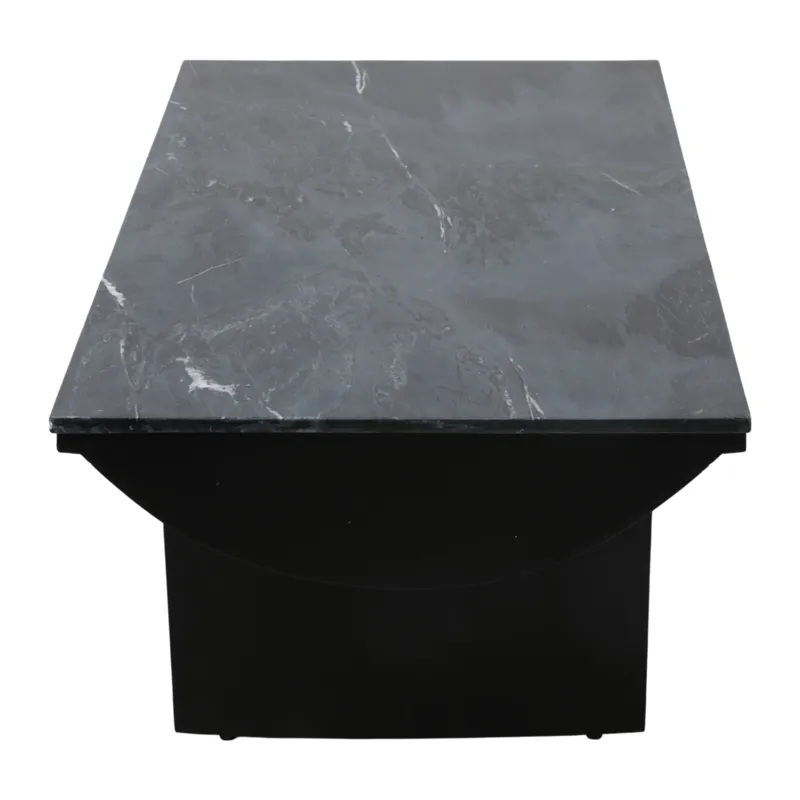 46x24\" Modern Marble Top Coffee Table, Black