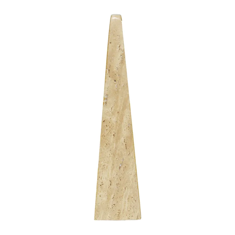 16\" Travertine Obelisk, Tan
