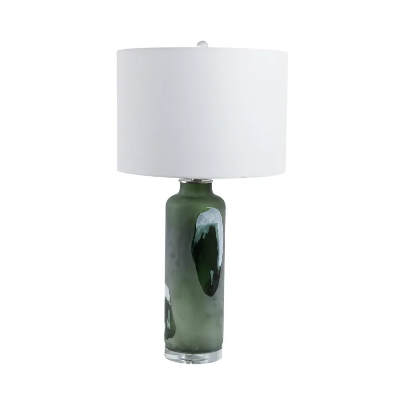 30x16\" Artful Glass Table Lamp, Green