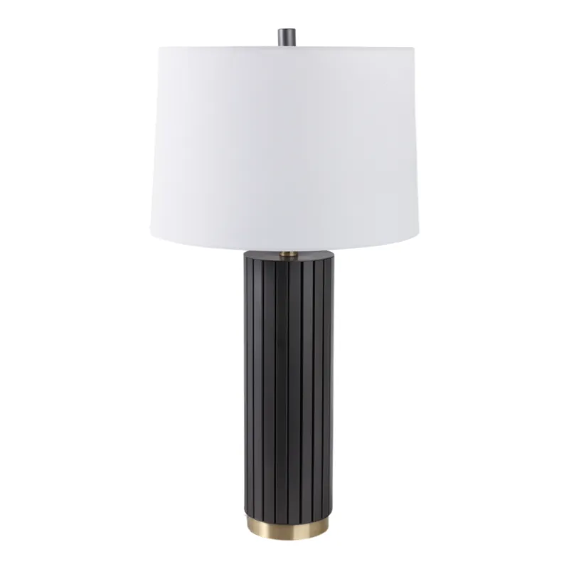 28\" Metal Table Lamp, Gray