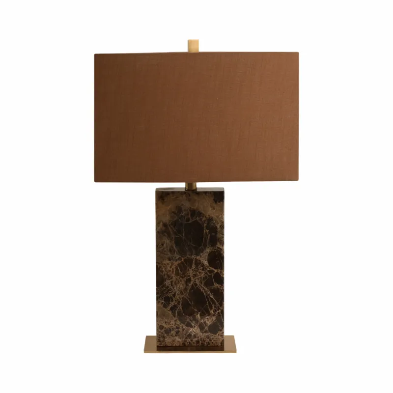 26x16\" Rectangle Marble Lamp, Light Brown