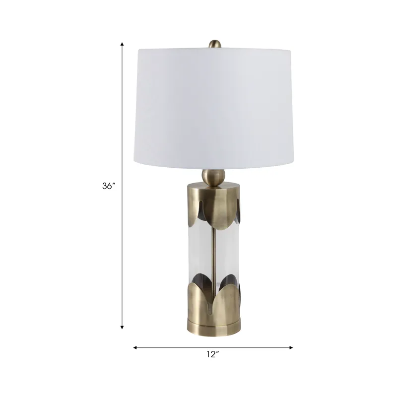 30x16\" Scallop Border Lamp, Gold
