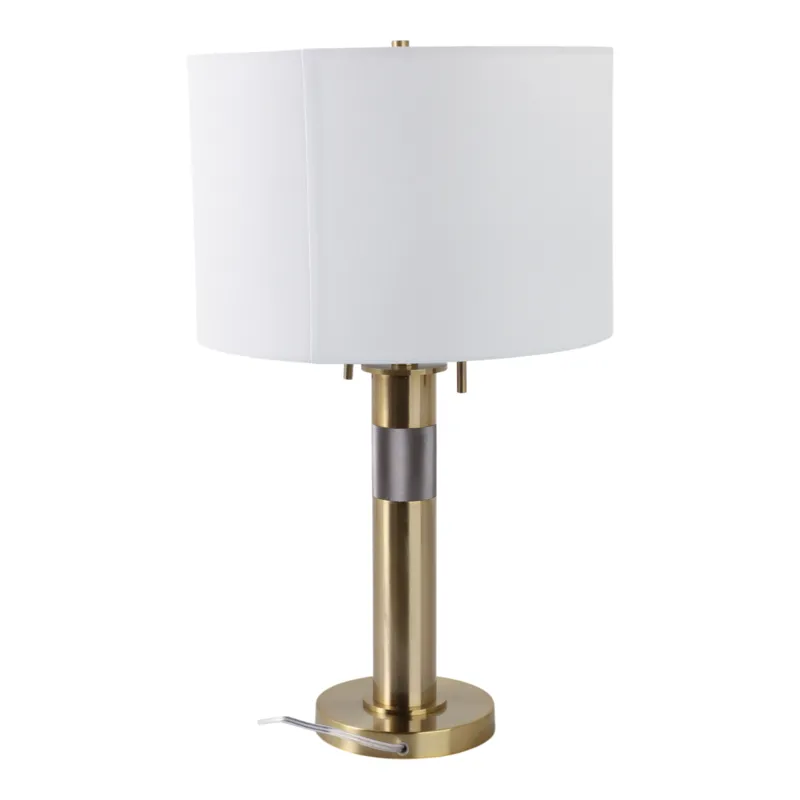 27x15\" Metal Lamp With 2 Pulls, Gold