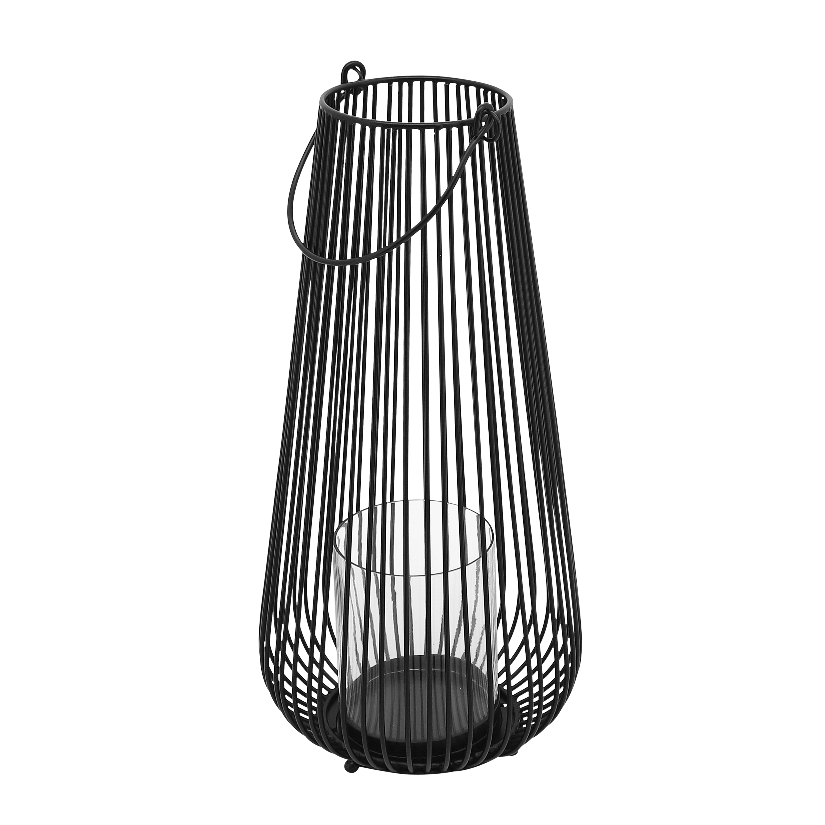 Metal 16"h Wire Lantern, Black