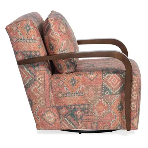 Corley Exposed Wood Swivel Chair Silo