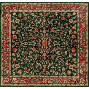 Squares 006149 British Raj Collection , Indo Kensin, Emerald Green/Cinnamon
