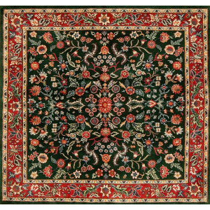 Squares 006152 British Raj Collection , Indo Kensin, Emerald Green/Cinnamon