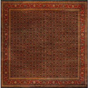 Squares 067823 Herati , Dark Blue Rust