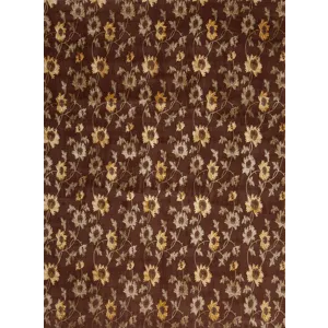 Modern Tibet Series 126570 Modern Tibet 3 , Floral Garden, Chocolate