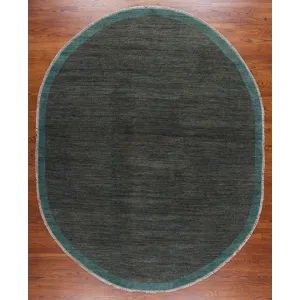 Ovals 128340 Textures Collection Herringbone Chocolate/Wedgwood