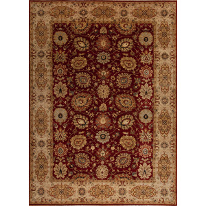 One of a Kind 130386 Meshad Collection , Md-37, Red/Beige