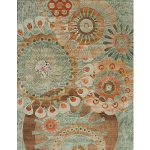 Modern One Of A Kind, 131672 Rex Ray Wool & Silk Presidio, Seafoam