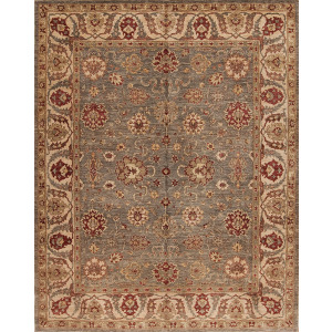 Traditional One Of A Kind, 142823 Peshawar M-10811, Soft Aqua/Ivory