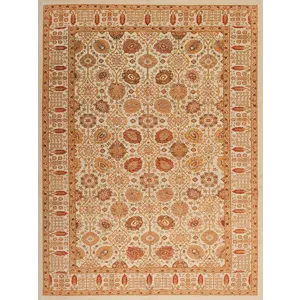 Assorted Traditional 142834 Peshawar Collection , M-9292 , Ivory/Ivory