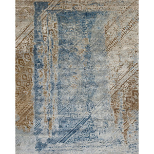 Epic Gallant , Oxidized Wool & Silk, Blue-Ivory