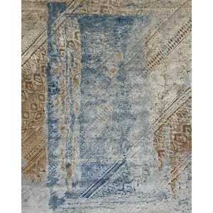Epic Gallant , Oxidized Wool &amp; Silk, Blue-Ivory