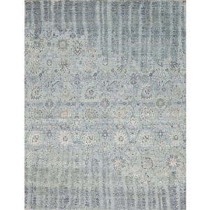 Modern One Of A Kind, 148576 Avant Garde Reserve Wool And Silk Happening , Sky Blue