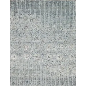 Modern One Of A Kind, 148576 Avant Garde Reserve Wool And Silk Happening , Sky Blue