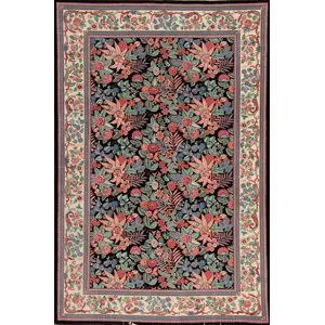 Assorted Traditional 14947 English Garden Collection Dundee, Black/Ivory